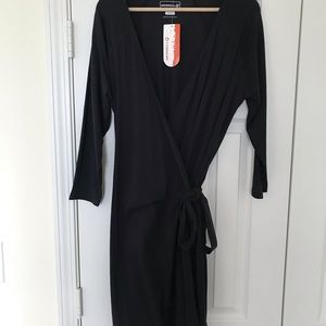 Merrell Black Cotton Wrap Dress Great for Nursing